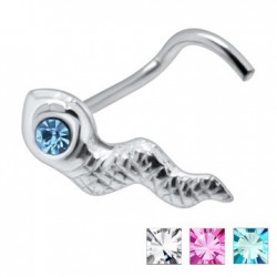 Piercing nez screw 0.5mm 40 - Serpent strass