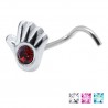 Piercing nez screw 0.5mm 42 - Main strass