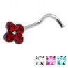 Piercing nez screw 0.5mm 43 - Quatre strass
