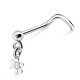Piercing nez screw 0.5mm fleur pendante avec boule (89)