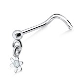 Piercing nez screw 0.5mm 89 - Fleur pendante