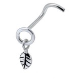 Piercing nez screw 0.5mm 84 - Feuille pendante