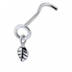 Piercing nez screw 0.5mm 84 - Feuille pendante