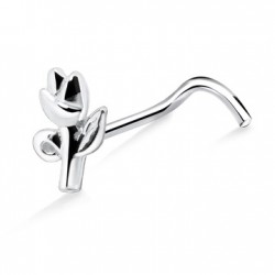 Piercing nez screw 0.5mm 78 - Rose deux feuilles