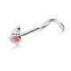 Piercing nez screw 0.5mm 63 - Serpent strass