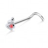Piercing nez screw 0.5mm 63 - Serpent strass