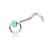 Piercing nez screw 0.5mm 74 - Cercle strass bleu-clair