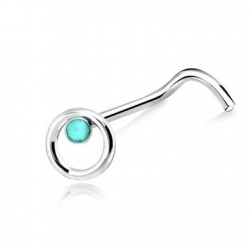 Piercing nez screw 0.5mm 74 - Cercle strass bleu-clair
