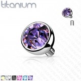 Embout microdermal boule strass titane 03mm