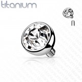 Embout microdermal boule strass titane 03mm
