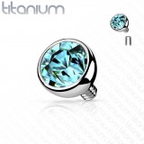 Embout microdermal boule strass titane 03mm