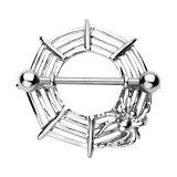 Piercing téton araignée sur sa toile (10)