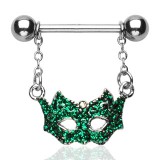 Piercing téton masque de venise fond vert (13)