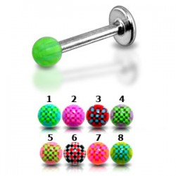 Piercing micro-labret acry 23 - Checker bicolore
