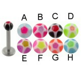 Piercing micro-labret acry 16 - UV étoile boule