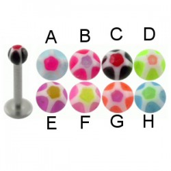 Piercing micro-labret acry 16 - UV étoile boule