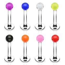 Piercing labret UV 02 - Unicolore boule