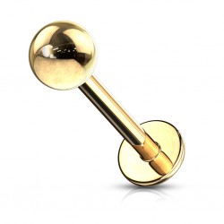 Piercing labret 11 - Boule plaqué-or