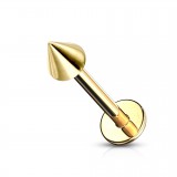 Piercing labret 10 - Plaqué-or pointe