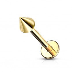 Piercing labret 10 - Plaqué-or pointe