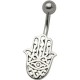 Piercing nombril main de fatma grise (D48)