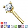 Piercing stud de nez 0.5mm 50 - Or-9k cristal rond