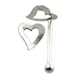Piercing stud de nez 0.5mm 49 - Coeur creux