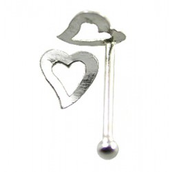 Piercing stud de nez 0.5mm 49 - Coeur creux