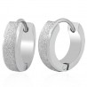 Anneaux oreilles acier 02 - Satin gris