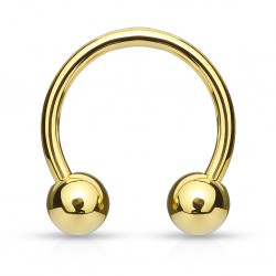 Piercing fer à cheval 03 - Plaqué-or boules