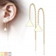 Boucles d'oreilles crochets en acier 02 - Chaînette triangle