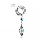 Tunnel antique pendant avec perles turquoises (AC165)