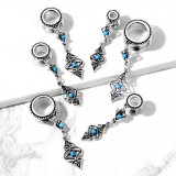 Tunnel antique pendant avec perles turquoises (AC165)