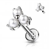 Piercing micro-labret 141 - Trois perles