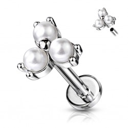 Piercing micro-labret 141 - Trois perles