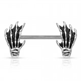 Piercing téton barbell 20 - Deux mains