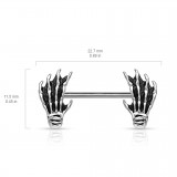 Piercing téton barbell 20 - Deux mains