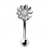Piercing arcade petite fleur centrale gris (73)