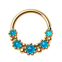 Piercing micro-bcr 205 - Cinq gems bleus
