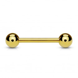 Piercing barbell plaqué-or 01 - Boules