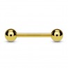 Piercing barbell plaqué-or 01 - Boules