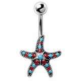 Piercing nombril étoile de mer multicolore (142)