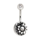 Piercing nombril lune et étoile antique (D02)