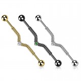 Piercing industriel 58 - PVD zircone carré et grillage