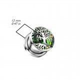 Plug dévissable arbre de vie sur fond vert (AC167)