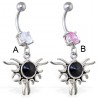 Piercing nombril tribal 01 - Gem noir