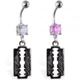 Piercing nombril tribal 02 - Lame de rasoir