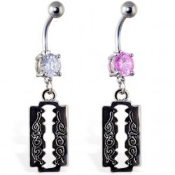 Piercing nombril tribal 02 - Lame de rasoir