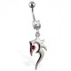 Piercing nombril tribal 09 - Imaginaire gem rouge