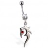 Piercing nombril tribal 09 - Imaginaire gem rouge